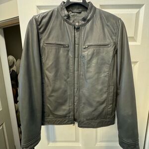 Black rivet leather jacket